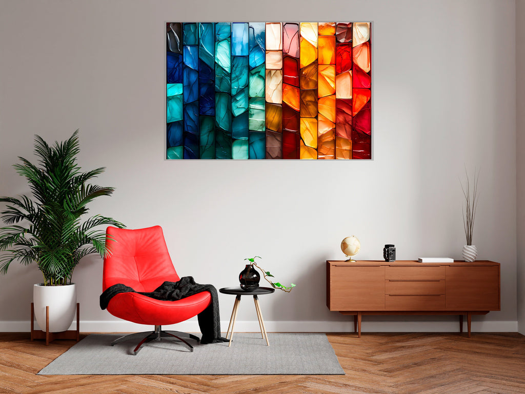 Marble Radiance Acrylic Glass Wall Art: Modern Landscape Decor
