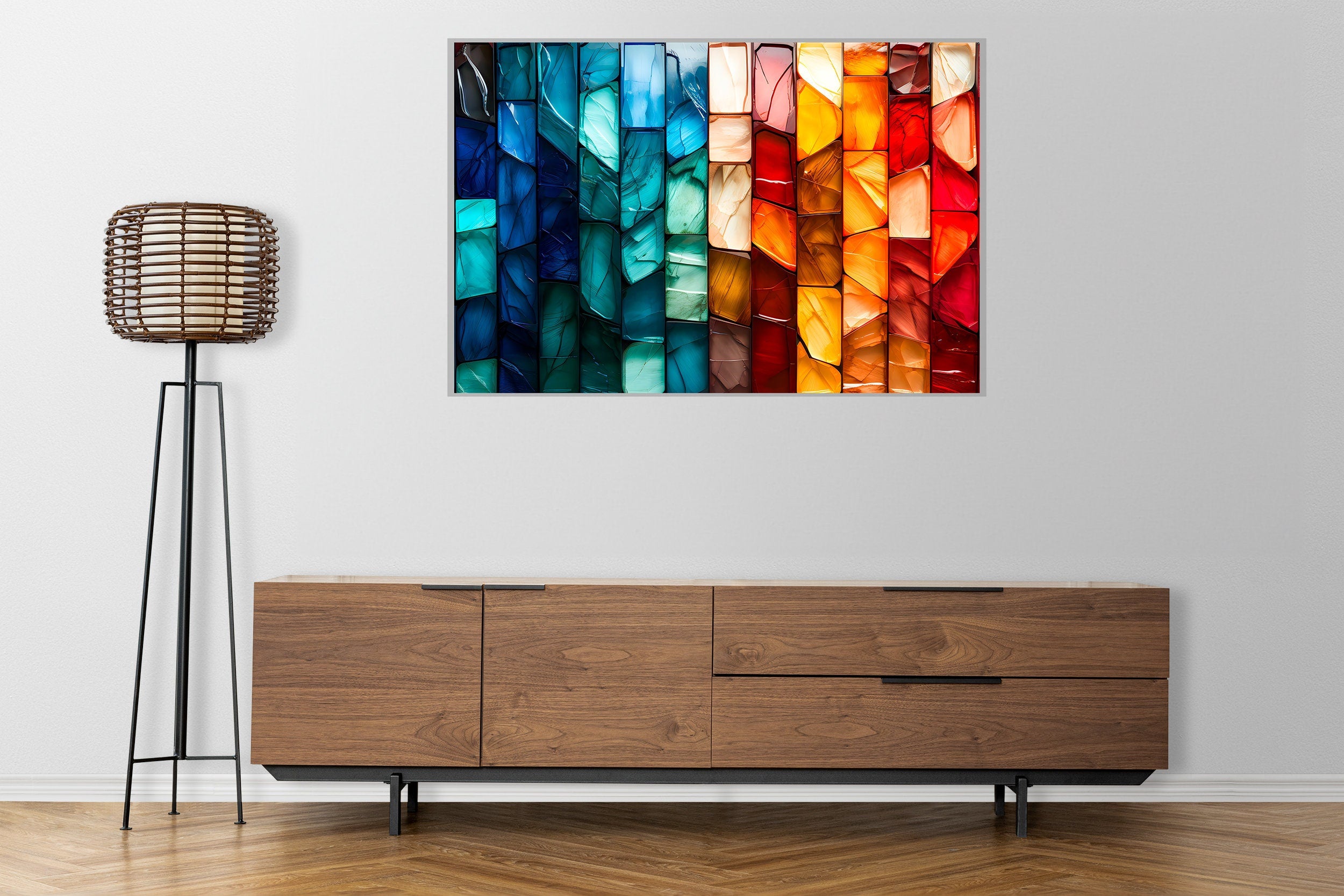 Marble Radiance Acrylic Glass Wall Art: Modern Landscape Decor