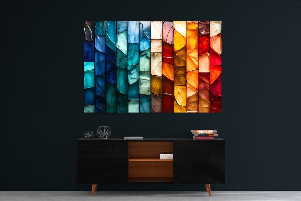 Marble Radiance Acrylic Glass Wall Art: Modern Landscape Decor