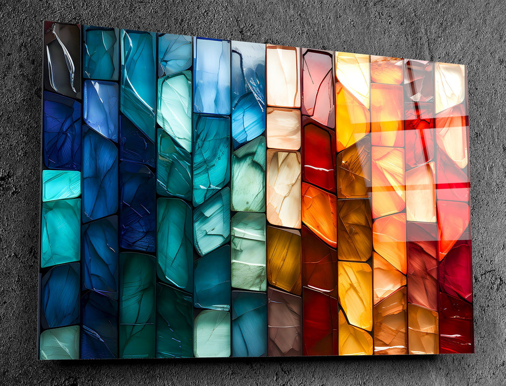 Marble Radiance Acrylic Glass Wall Art: Modern Landscape Decor