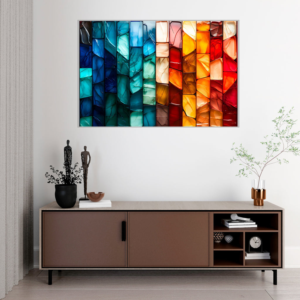 Marble Radiance Acrylic Glass Wall Art: Modern Landscape Decor