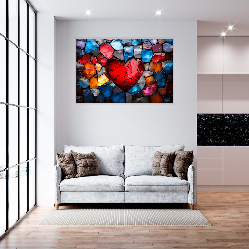 Landscape Acrylic Glass Wall Art: Modern Heartlight Design