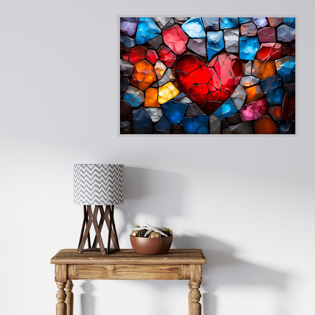 Landscape Acrylic Glass Wall Art: Modern Heartlight Design