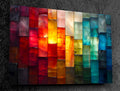 Geometric Landscape Acrylic Glass Wall Art: Modern Living Room Decor