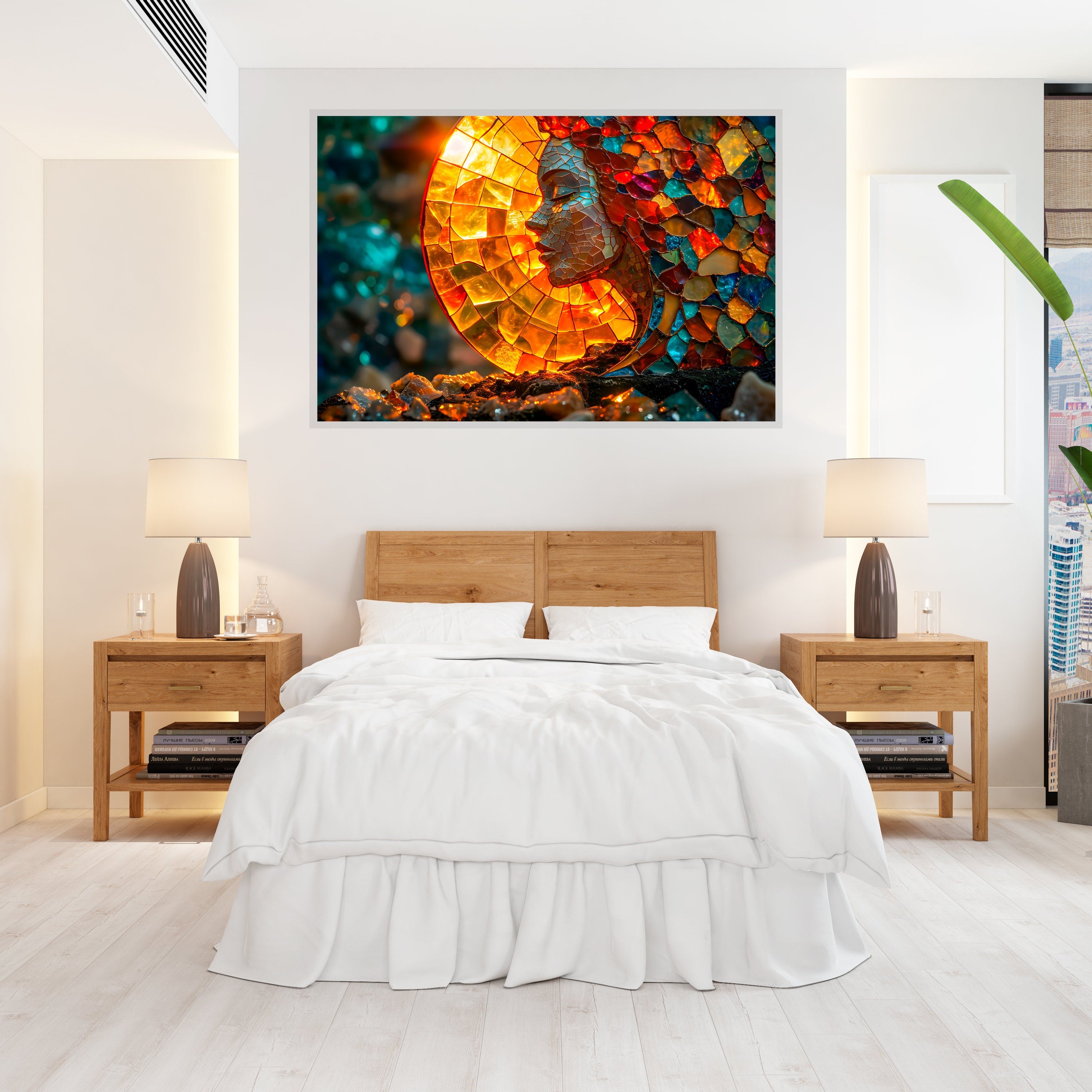 Reflective Serenity Acrylic Glass Wall Art: Modern Landscape Home Decor