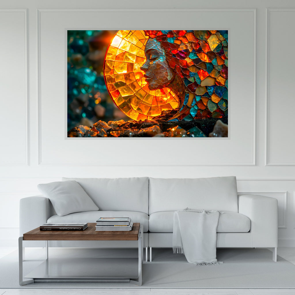 Reflective Serenity Acrylic Glass Wall Art: Modern Landscape Home Decor