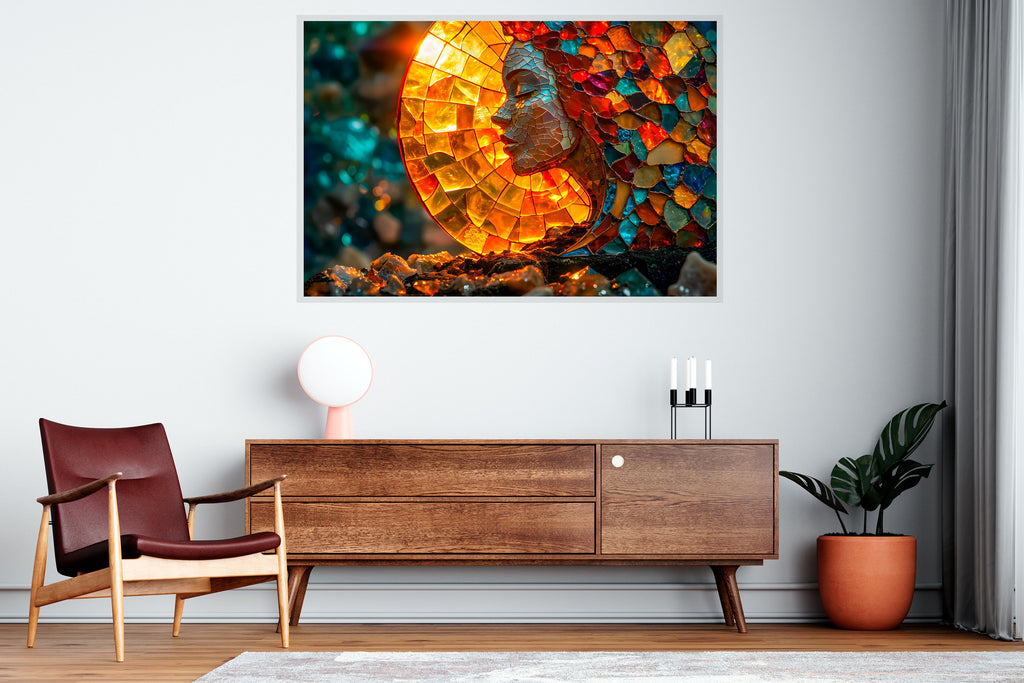 Reflective Serenity Acrylic Glass Wall Art: Modern Landscape Home Decor