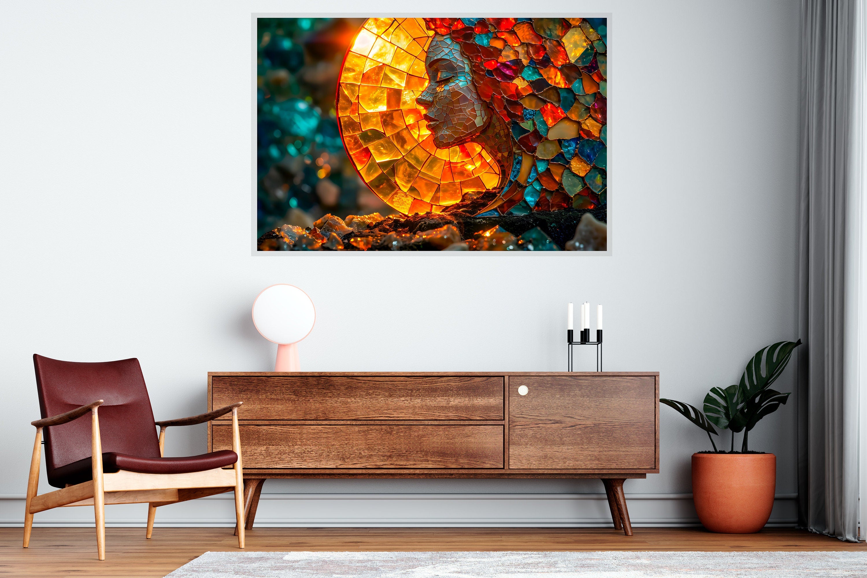 Reflective Serenity Acrylic Glass Wall Art: Modern Landscape Home Decor