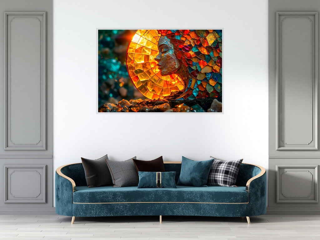 Reflective Serenity Acrylic Glass Wall Art: Modern Landscape Home Decor