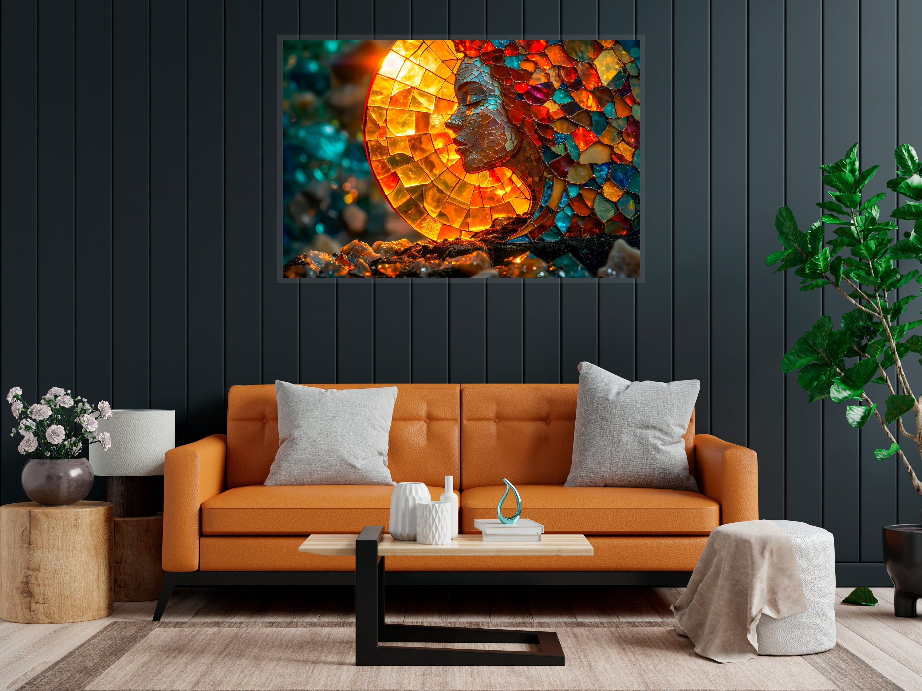 Reflective Serenity Acrylic Glass Wall Art: Modern Landscape Home Decor