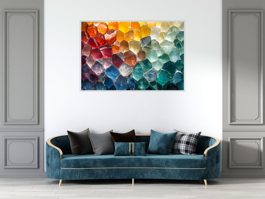 Crystal Geode AcrylGlass Wall Art: Luminous Modern Decor