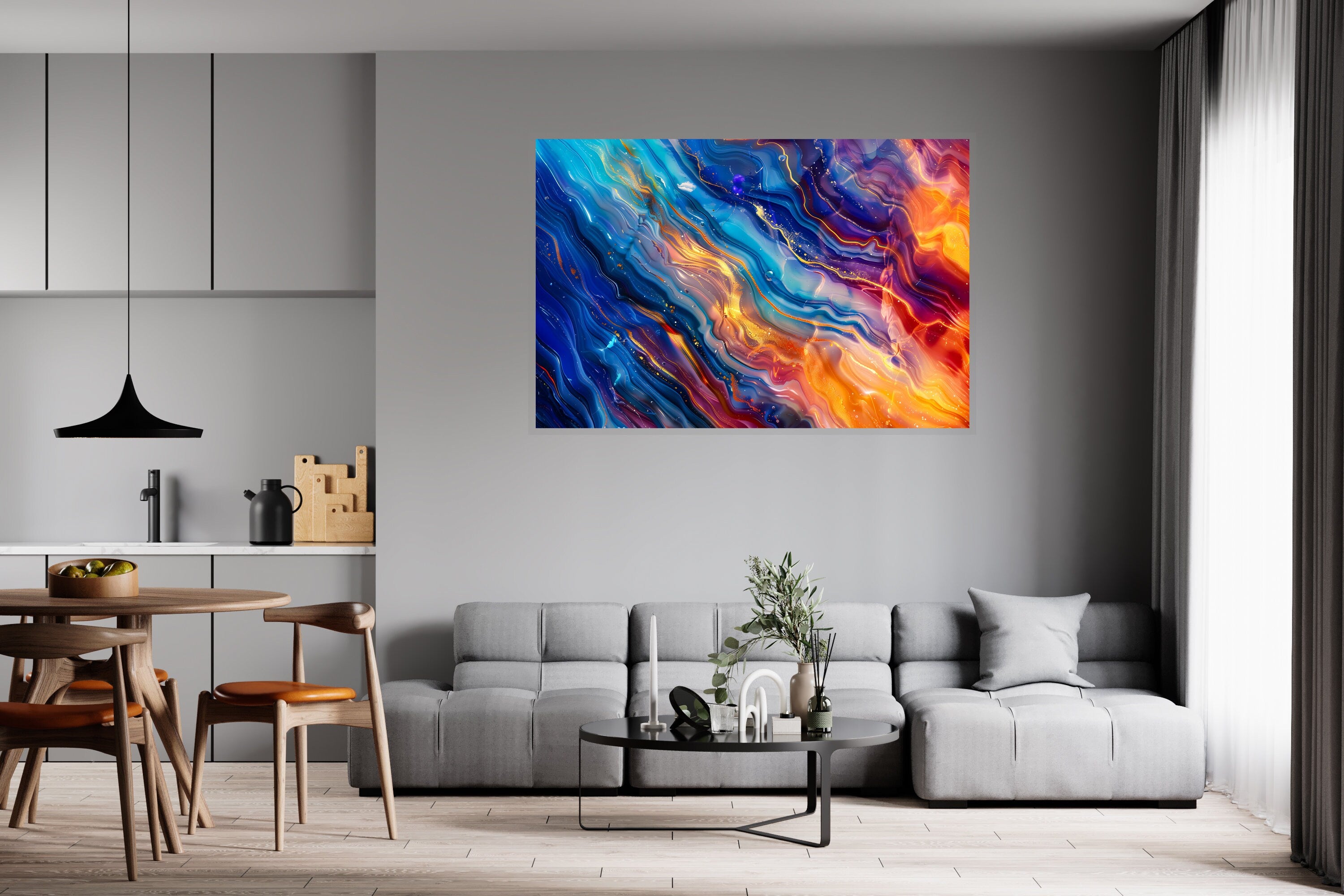 Chromaflow Acrylic Glass Wall Art: Modern Landscape, Glossy Finish