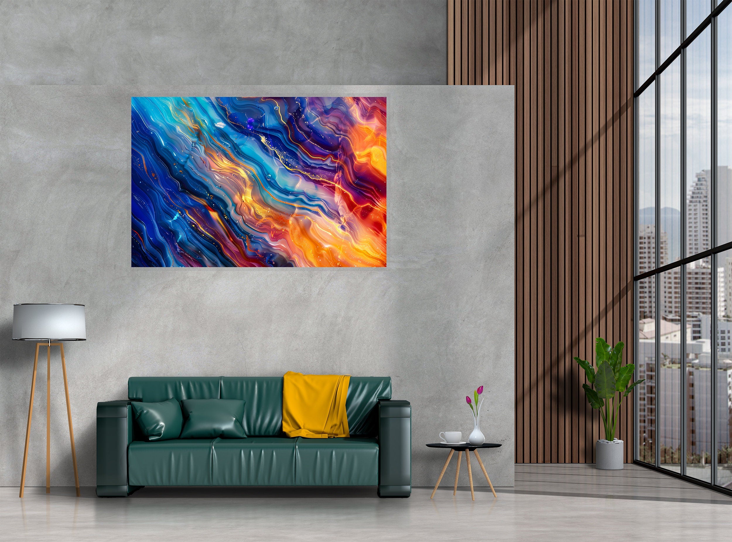 Chromaflow Acrylic Glass Wall Art: Modern Landscape, Glossy Finish