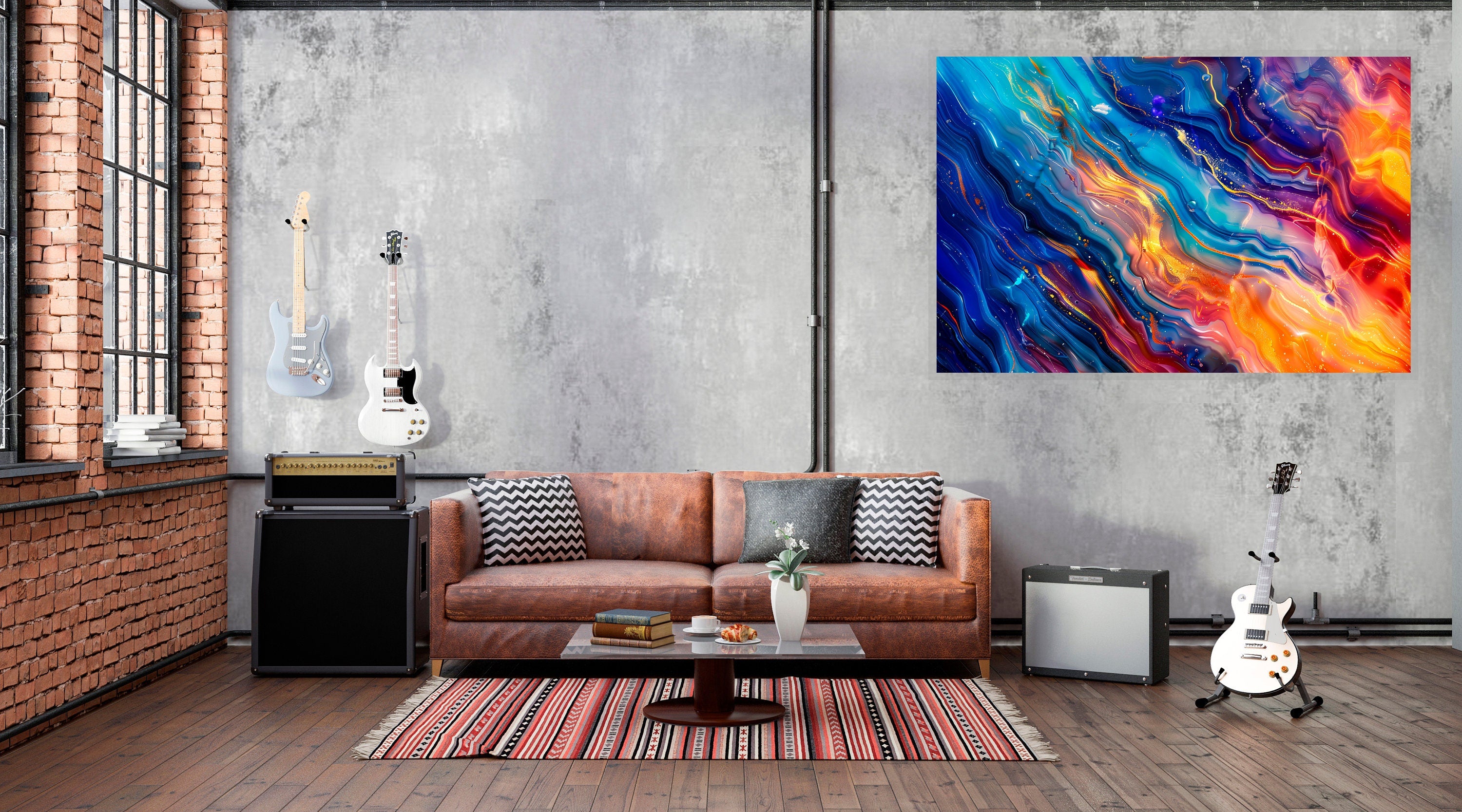 Chromaflow Acrylic Glass Wall Art: Modern Landscape, Glossy Finish