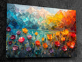 Mountain Blossoms AcrylGlass Wall Art: Luminous Alpine Landscape