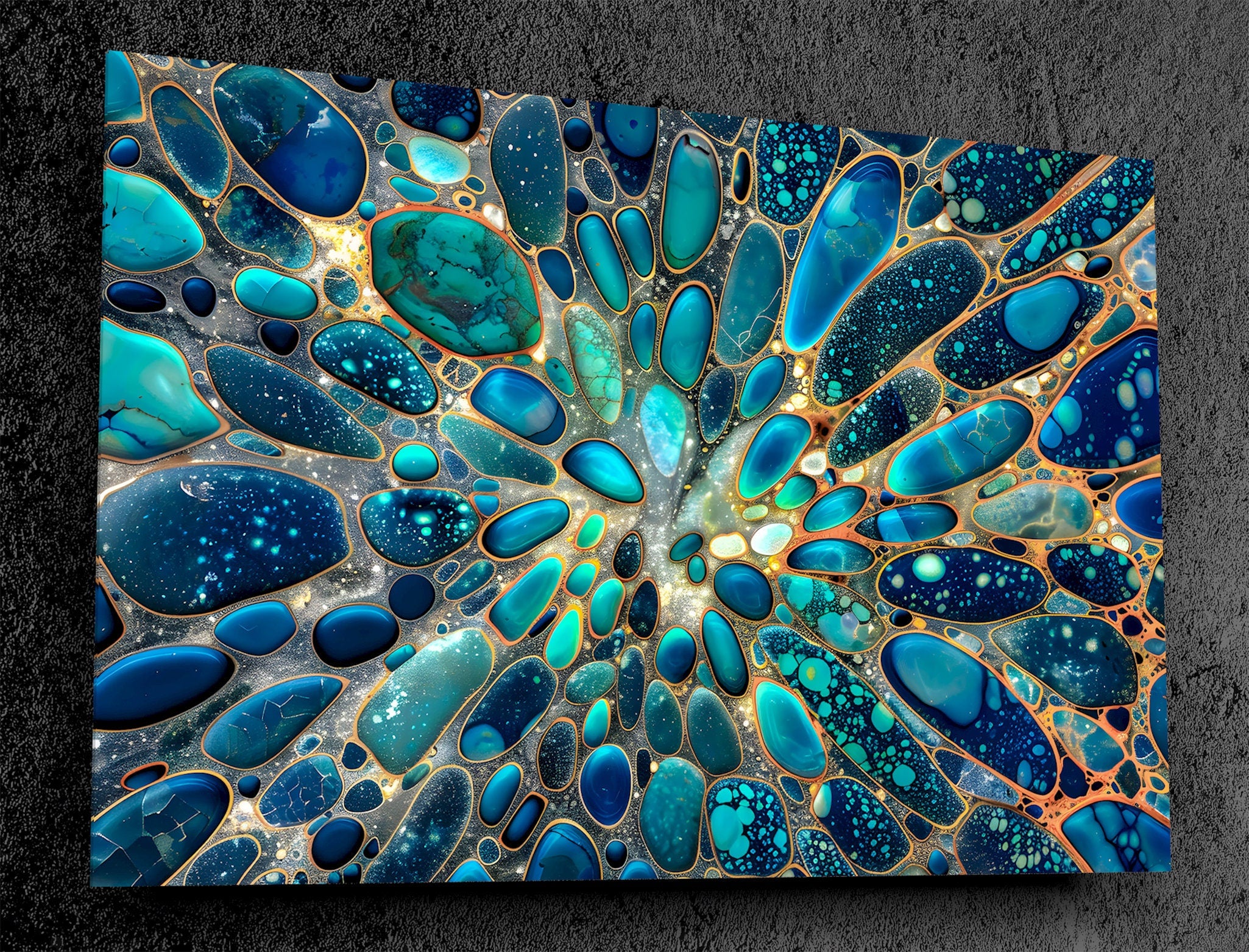 Turquoise Dream AcrylGlass Wall Art: Modern Abstract Decor