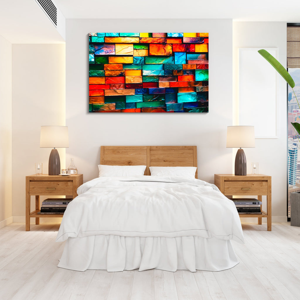 Marbella Crystal AcrylGlass 3D Wall Art: Jewel Tone Mosaic, Modern Home Decor