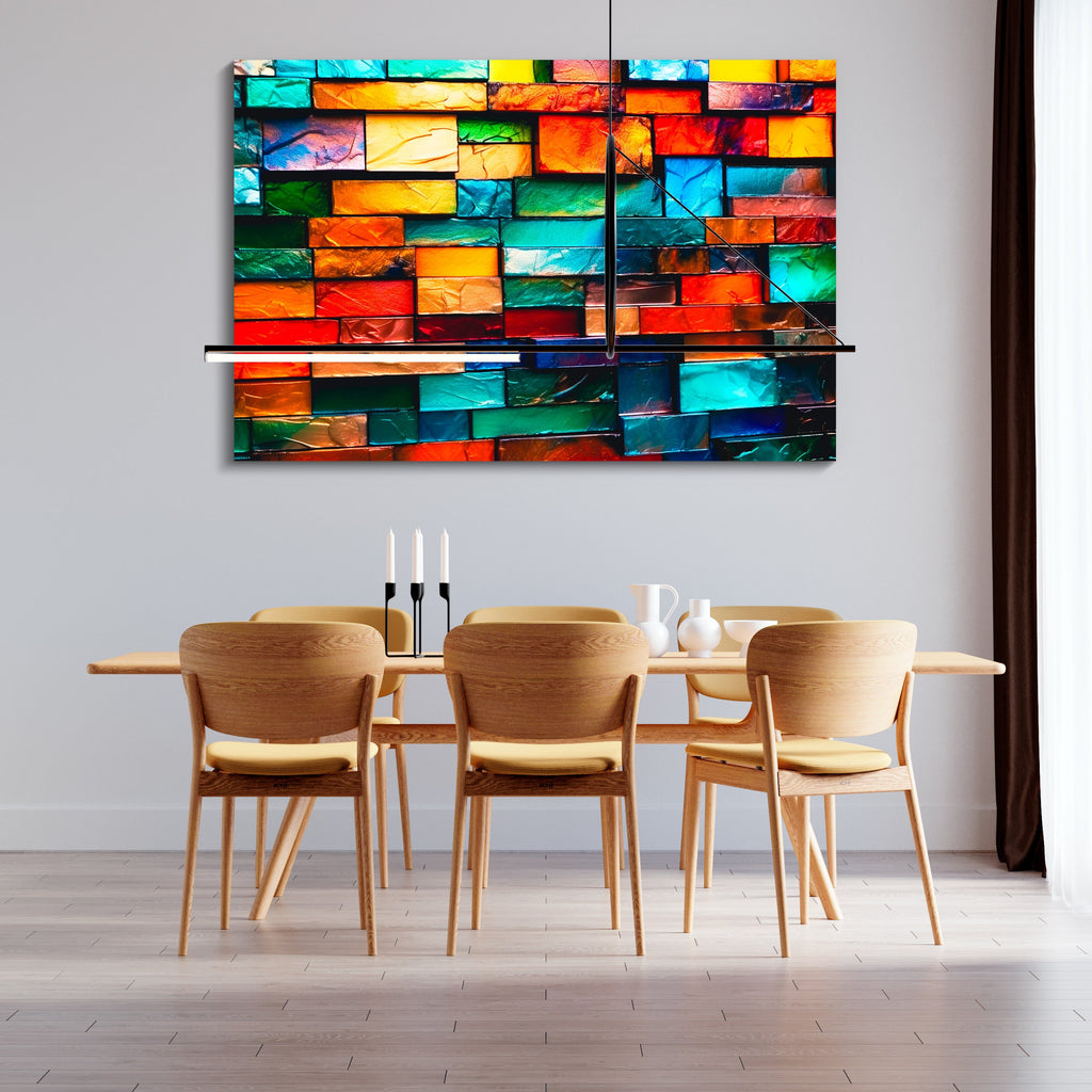 Marbella Crystal AcrylGlass 3D Wall Art: Jewel Tone Mosaic, Modern Home Decor