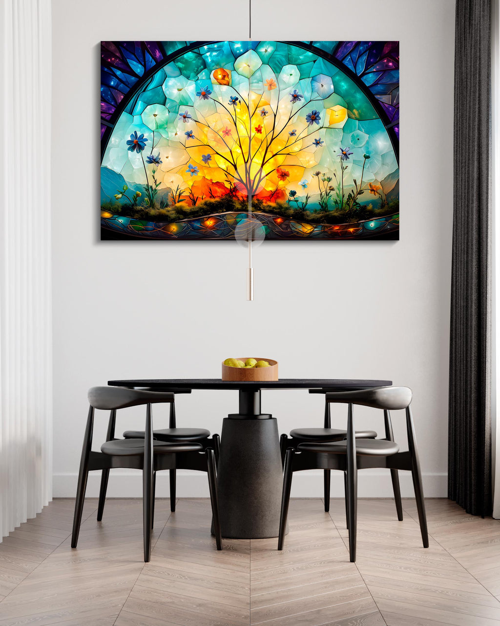 Floral Tree of Life Mosaic: Luxury Acrylic Glass Wall Art