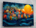 Sicilian Sunset Acrylic Glass Wall Art: Mediterranean Landscape