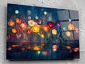 Luminous Floral Acrylic Glass Wall Art: Luxury Abstract Decor