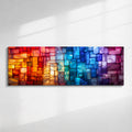Panoramic Crystal Acrylglass Wall Art: 'Spectrum Flow' Light Play