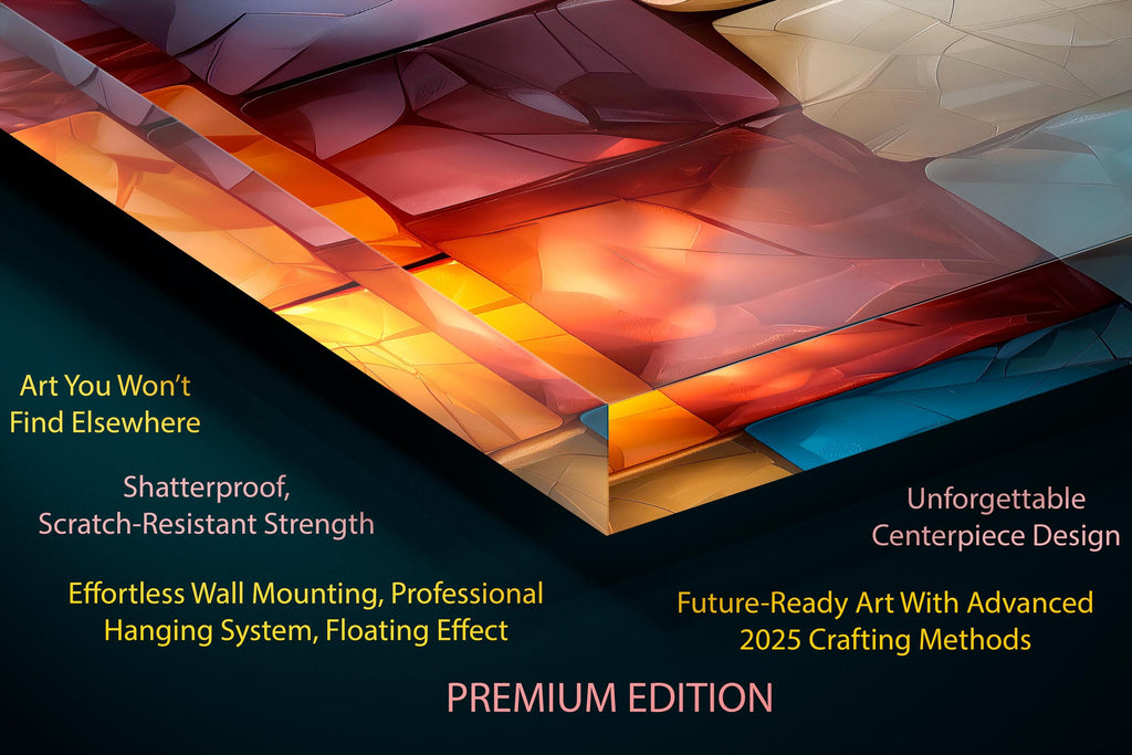 Oversized Panoramic Wall Art: 3D Light Play Acrylic Glass