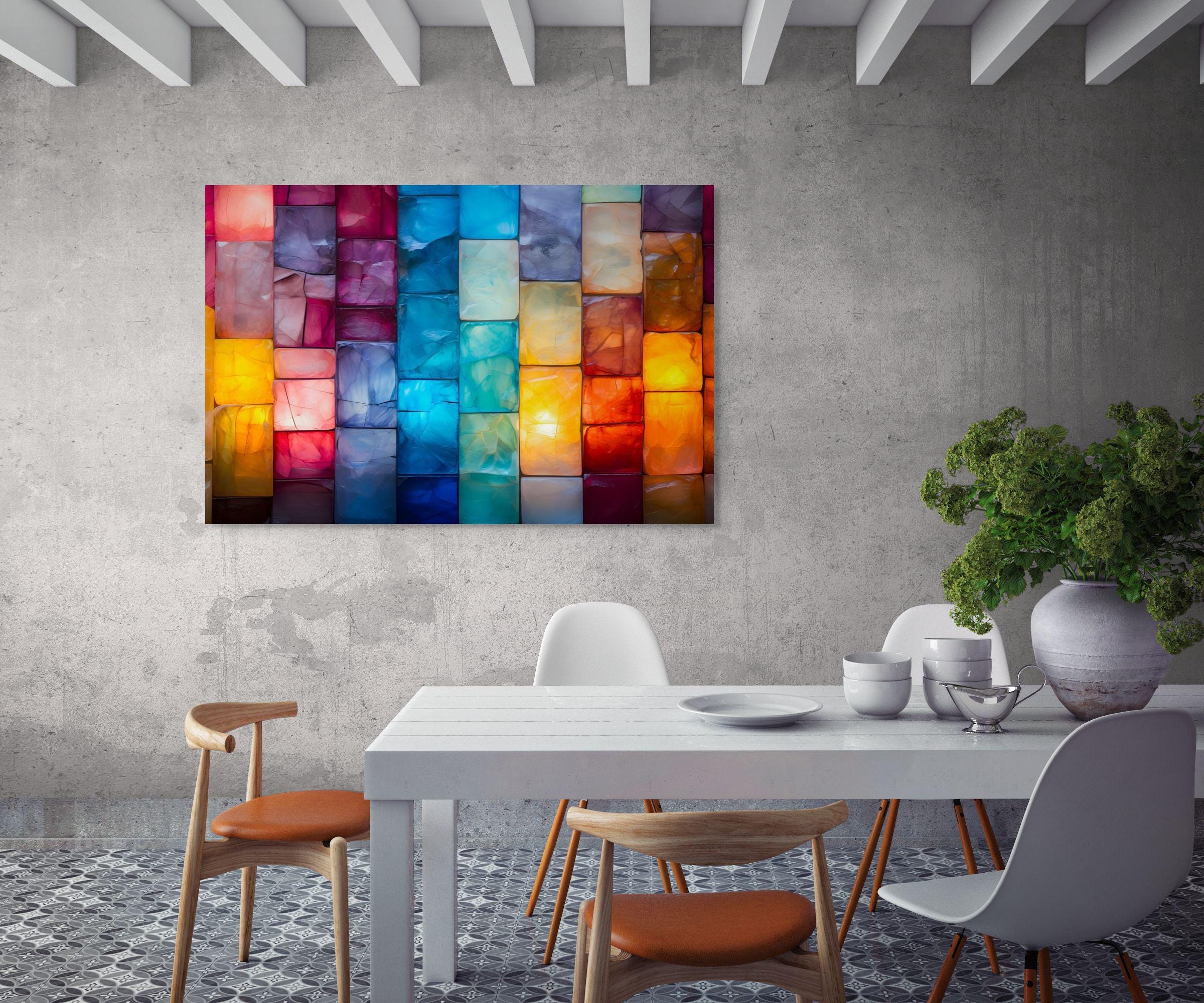 Marblesque Acrylic Glass Wall Art: Sapphire, Emerald, Amethyst Hues