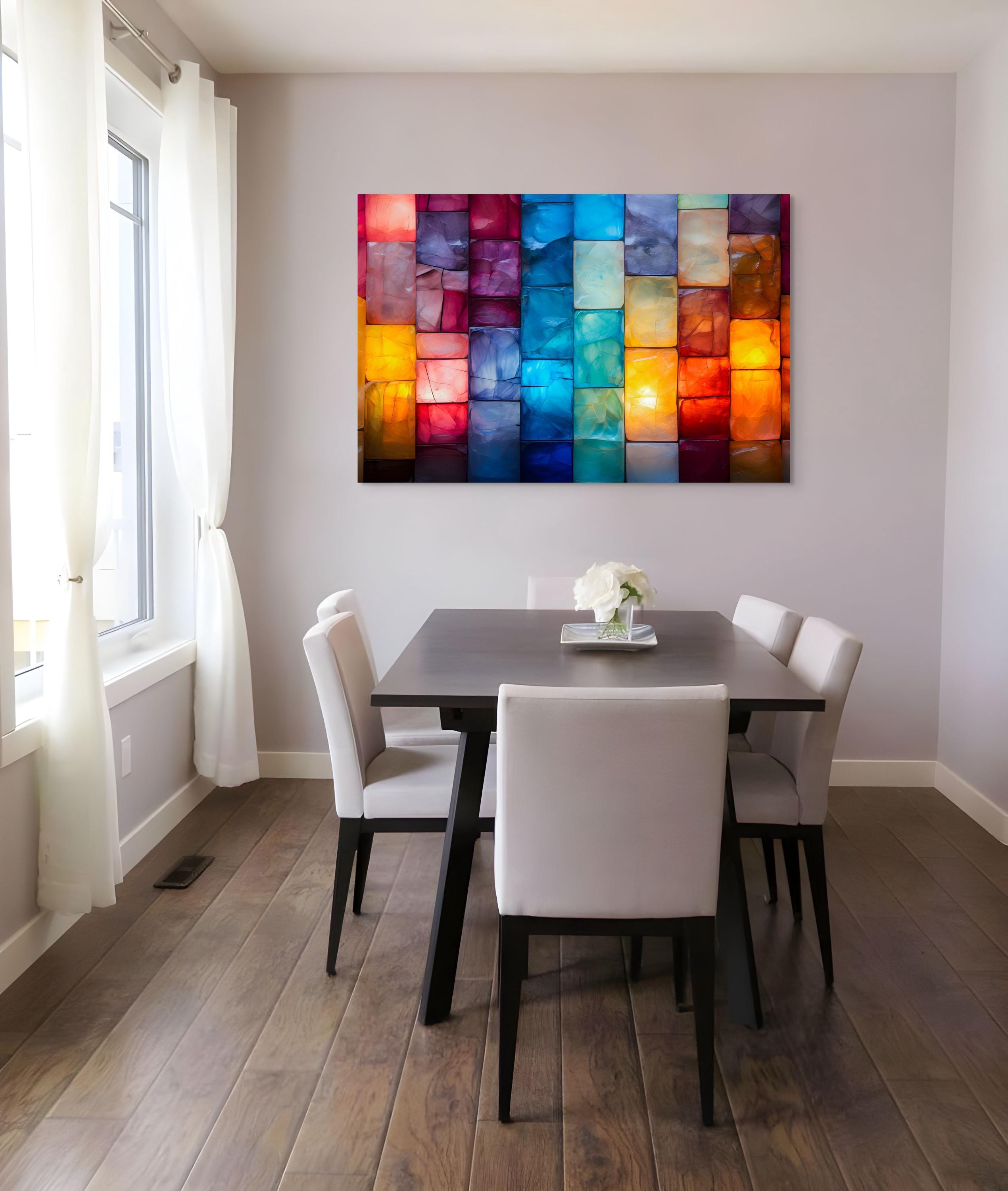 Marblesque Acrylic Glass Wall Art: Sapphire, Emerald, Amethyst Hues