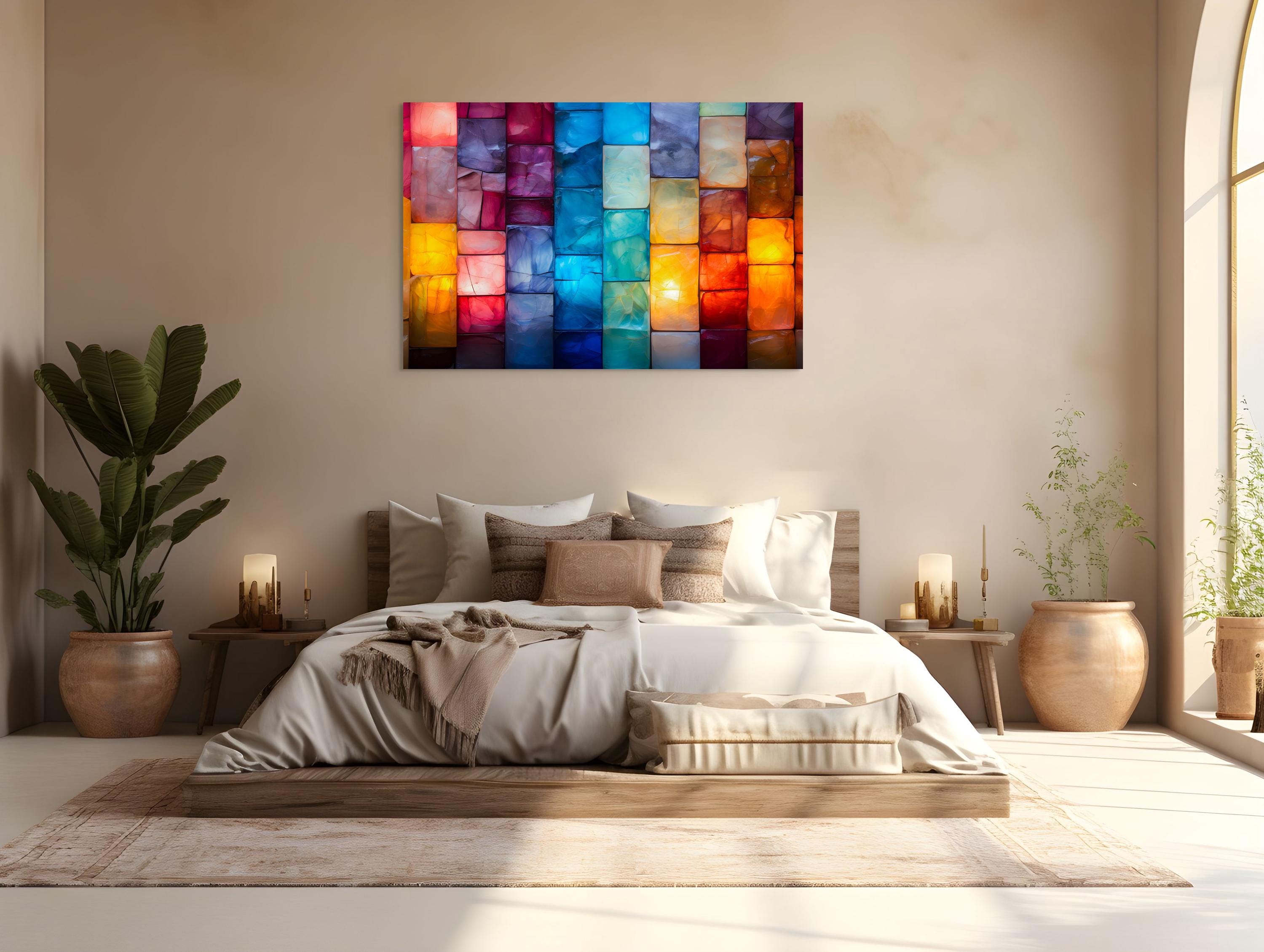 Marblesque Acrylic Glass Wall Art: Sapphire, Emerald, Amethyst Hues