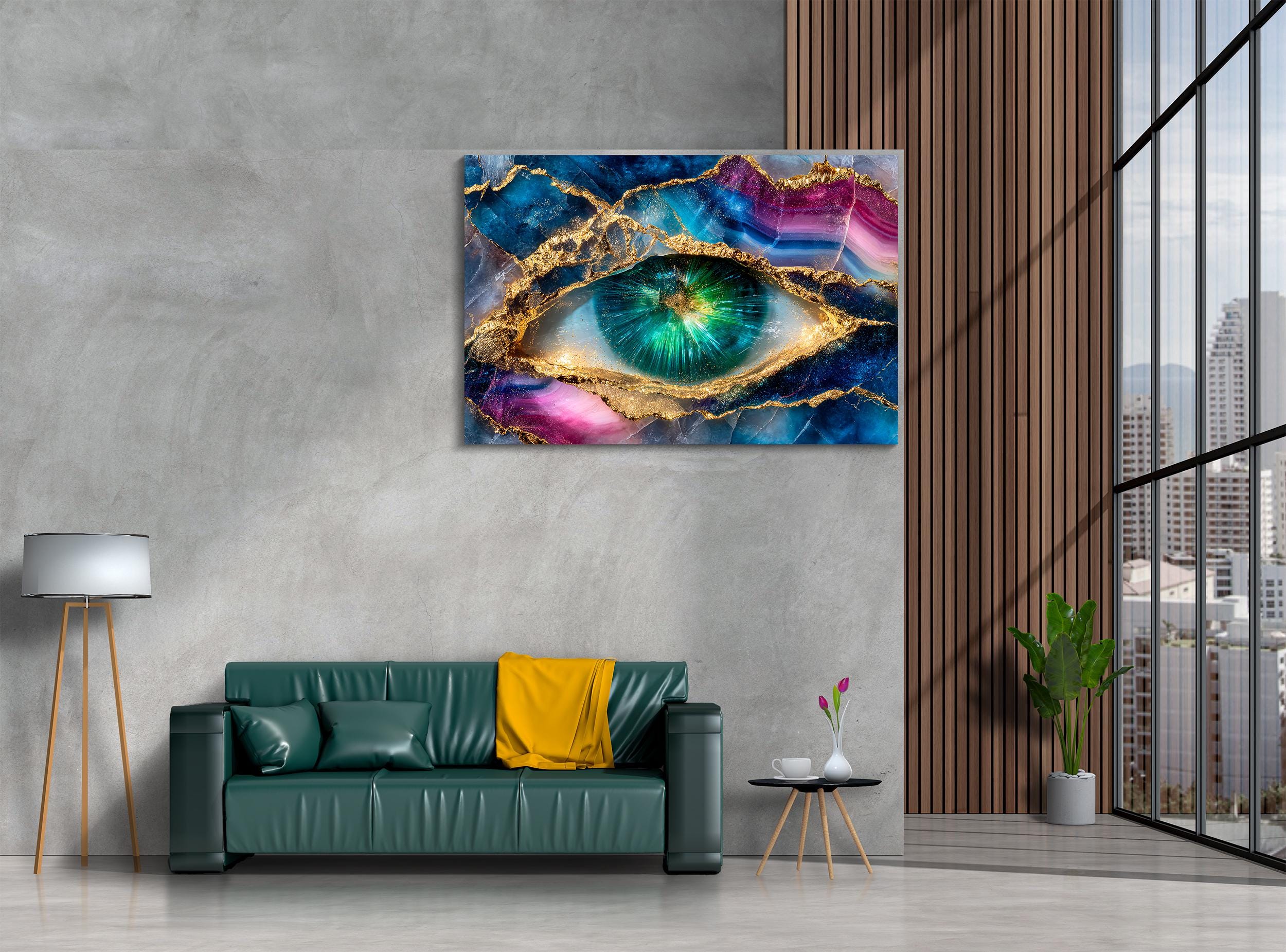 Eye of the Geode Acrylic Glass Wall Art: Shatterproof, Waterproof, Extra Large