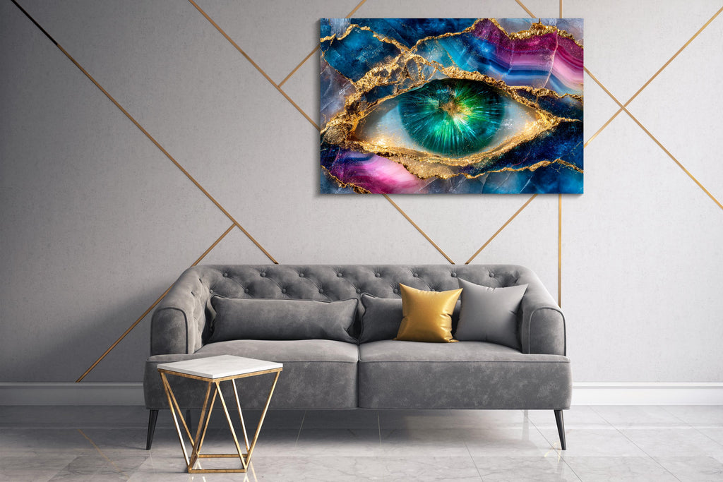 Eye of the Geode Acrylic Glass Wall Art: Shatterproof, Waterproof, Extra Large