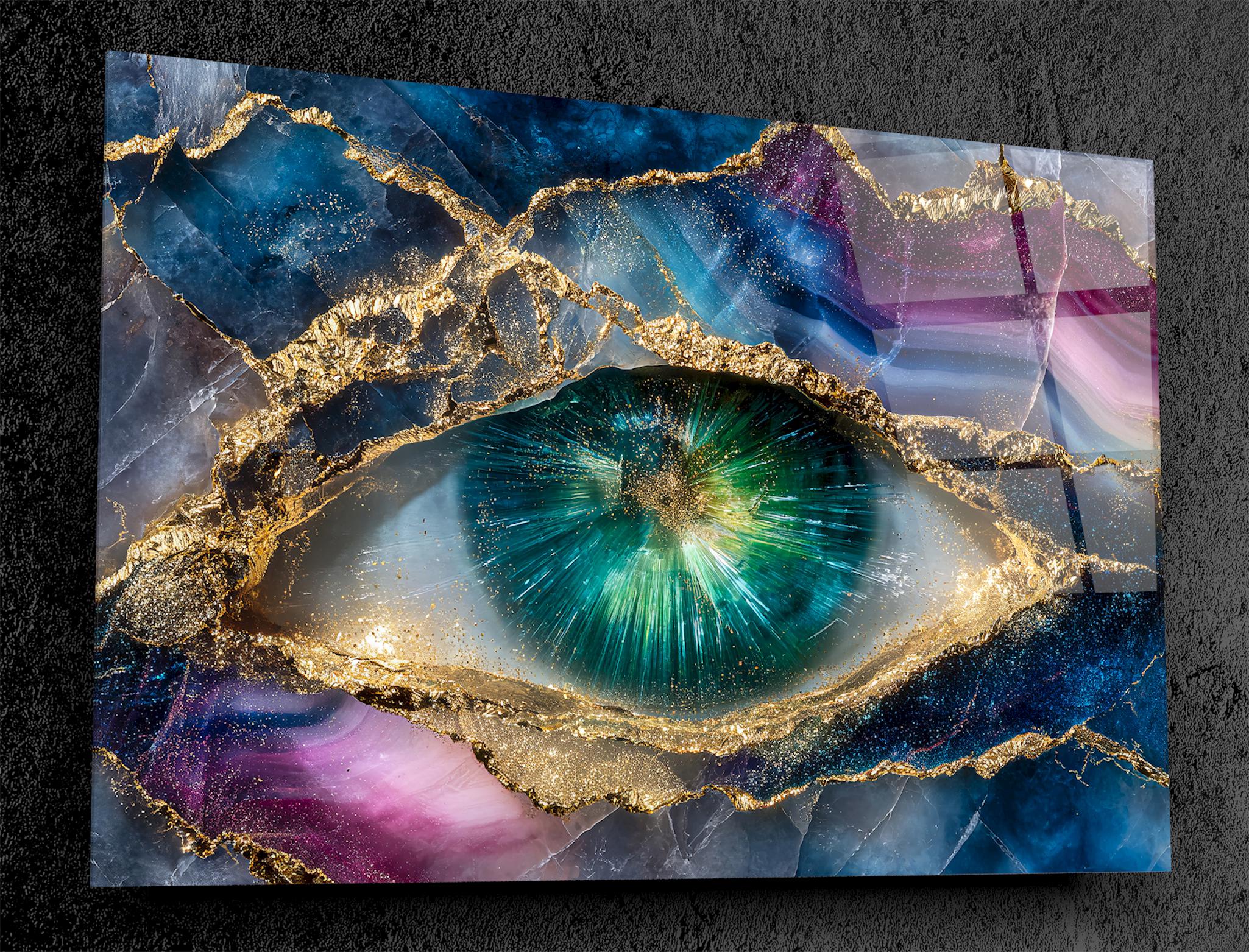 Eye of the Geode Acrylic Glass Wall Art: Shatterproof, Waterproof, Extra Large