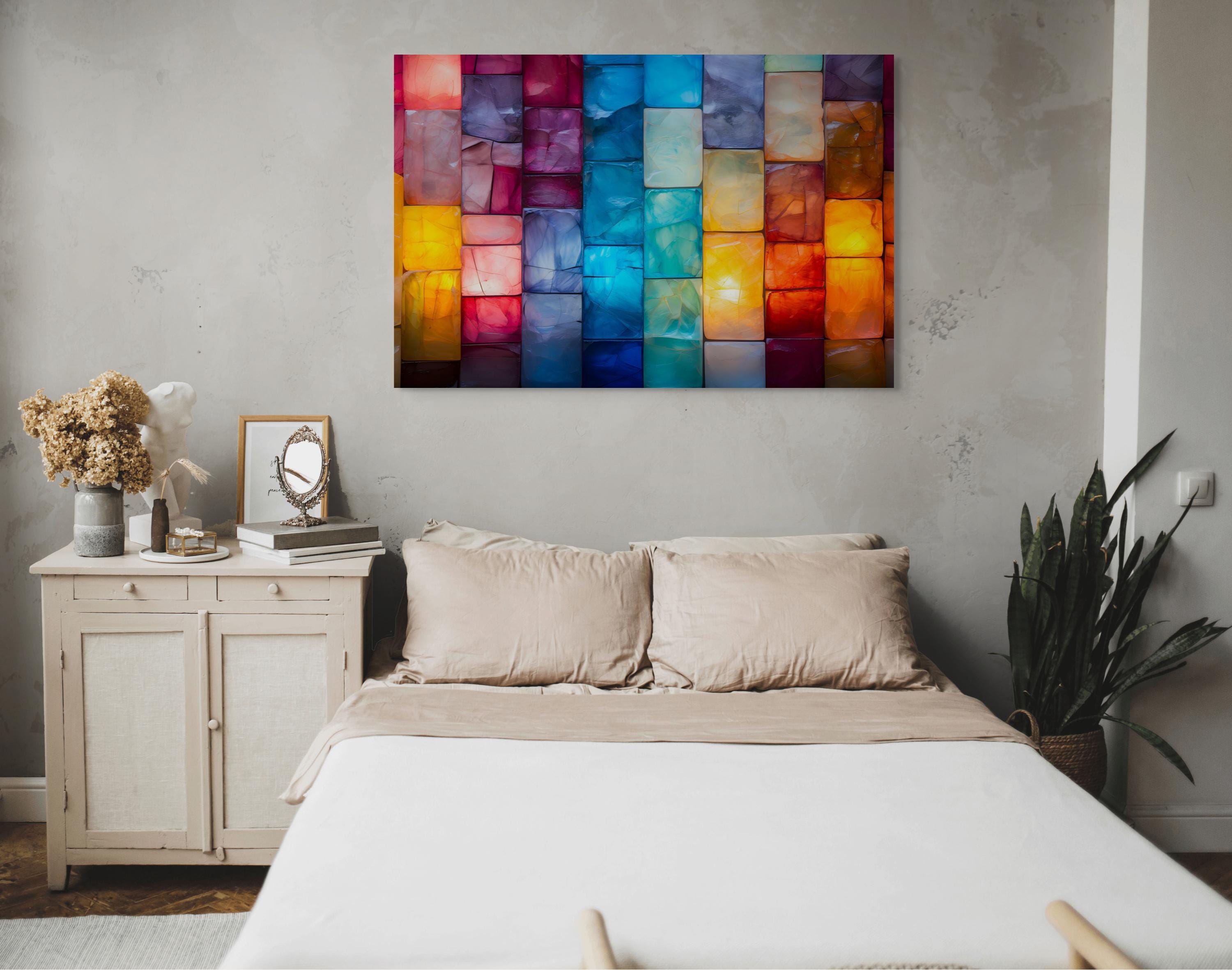 Marblesque Acrylic Glass Wall Art: Sapphire, Emerald, Amethyst Hues