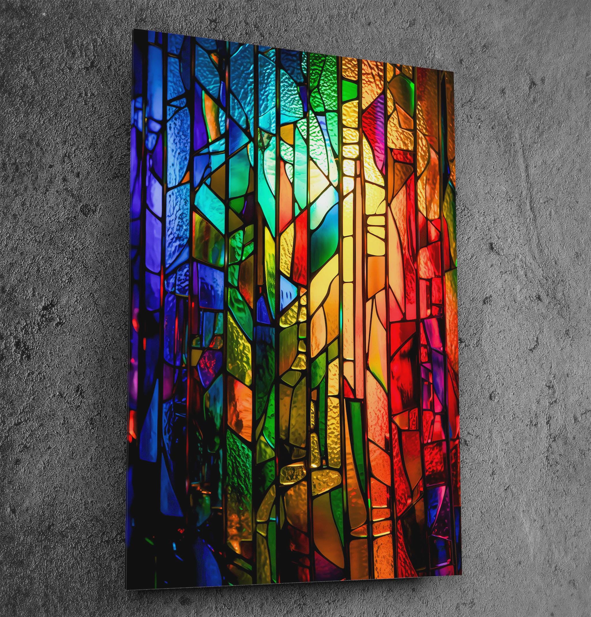 Ethereal Light Mosaic AcrylGlass Wall Art: Contemporary Abstract Decor