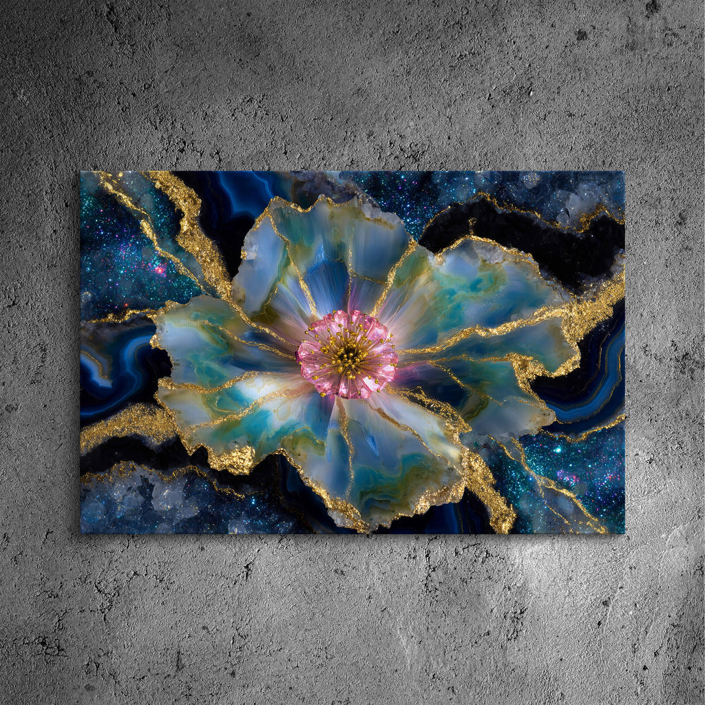 Crystal AcrylGlass Wall Art: Stellar Blossom Gem - Luxury Statement Piece