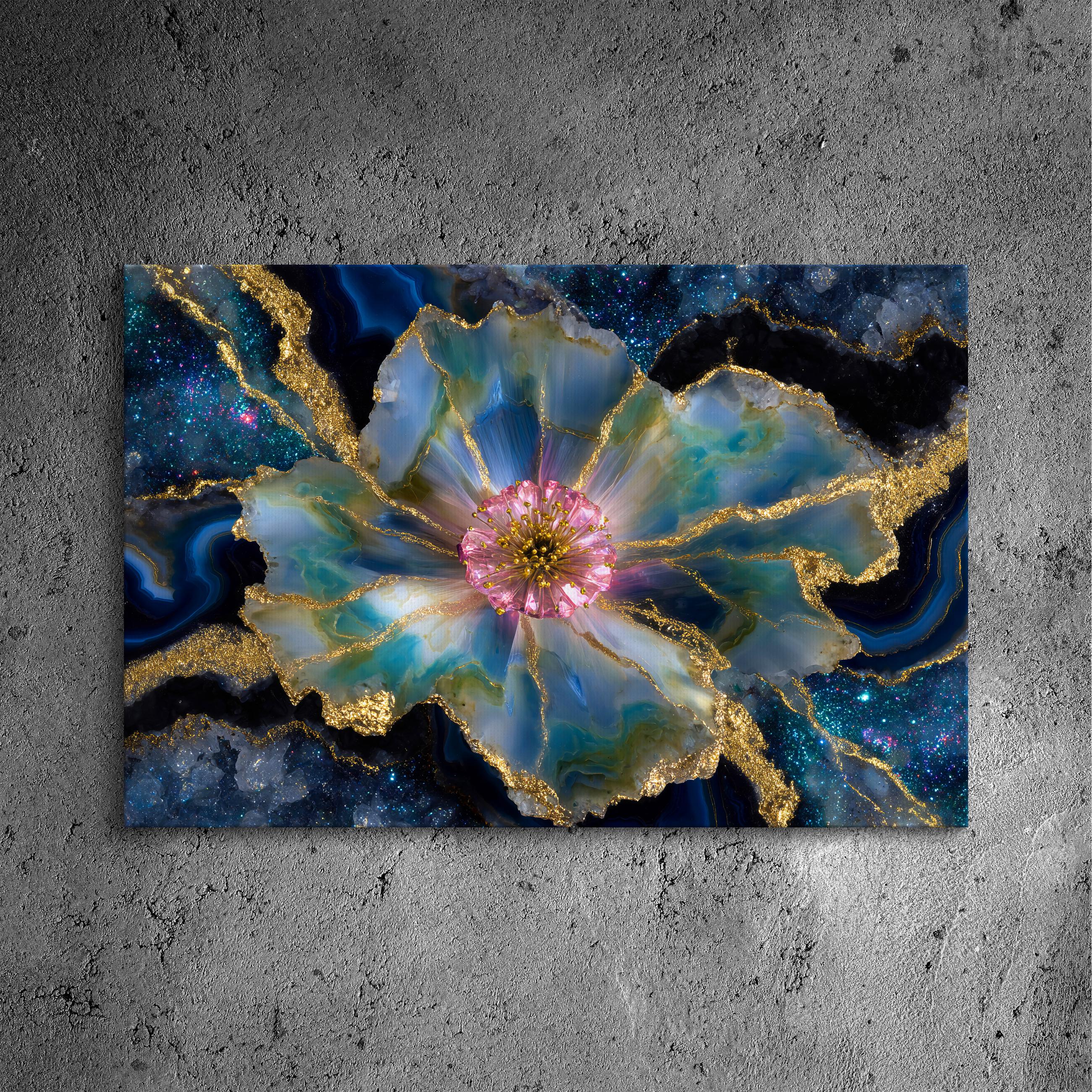 Crystal AcrylGlass Wall Art: Stellar Blossom Gem - Luxury Statement Piece