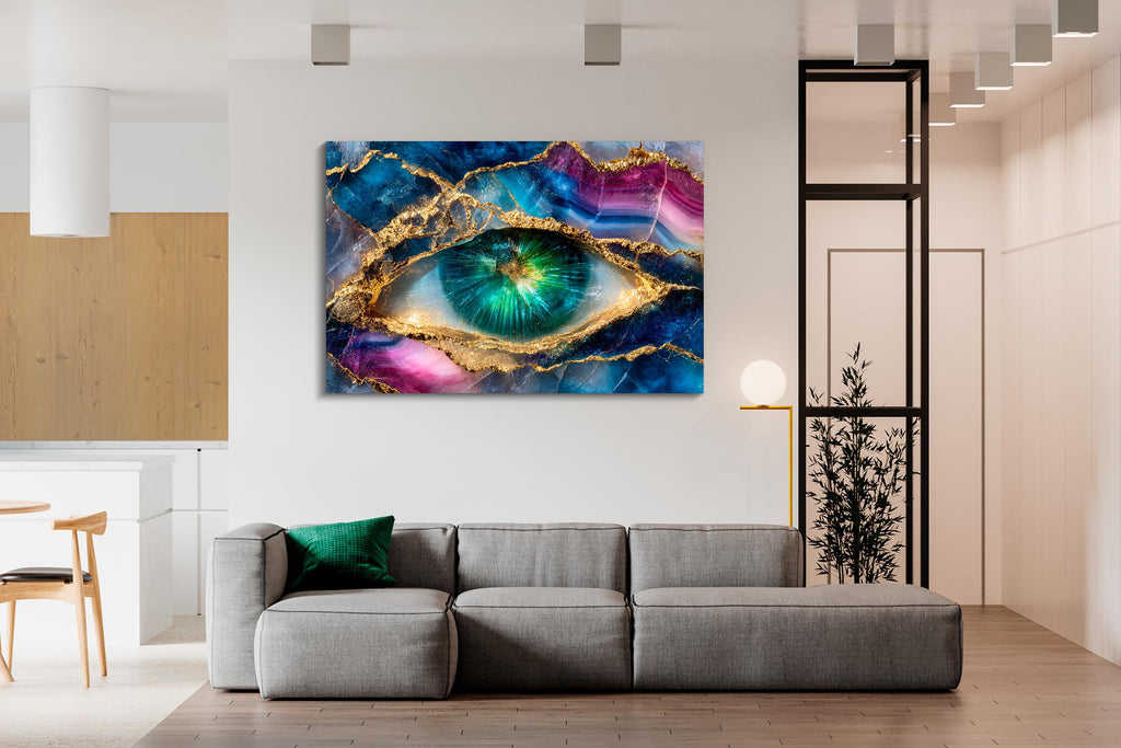 Eye of the Geode Acrylic Glass Wall Art: Shatterproof, Waterproof, Extra Large