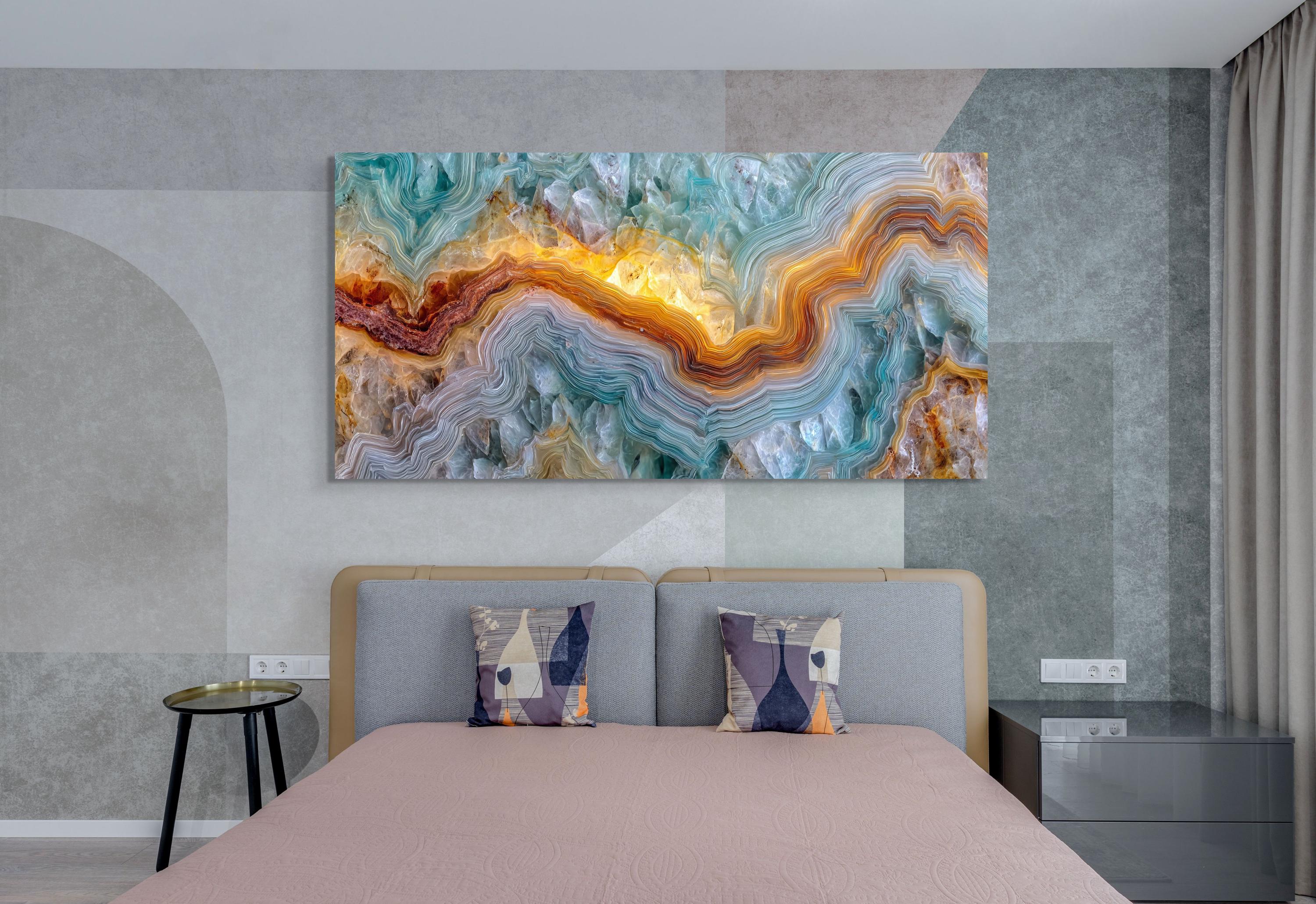 Panoramic Crystal Acrylic Glass Wall Art: Oversized Horizontal Decor
