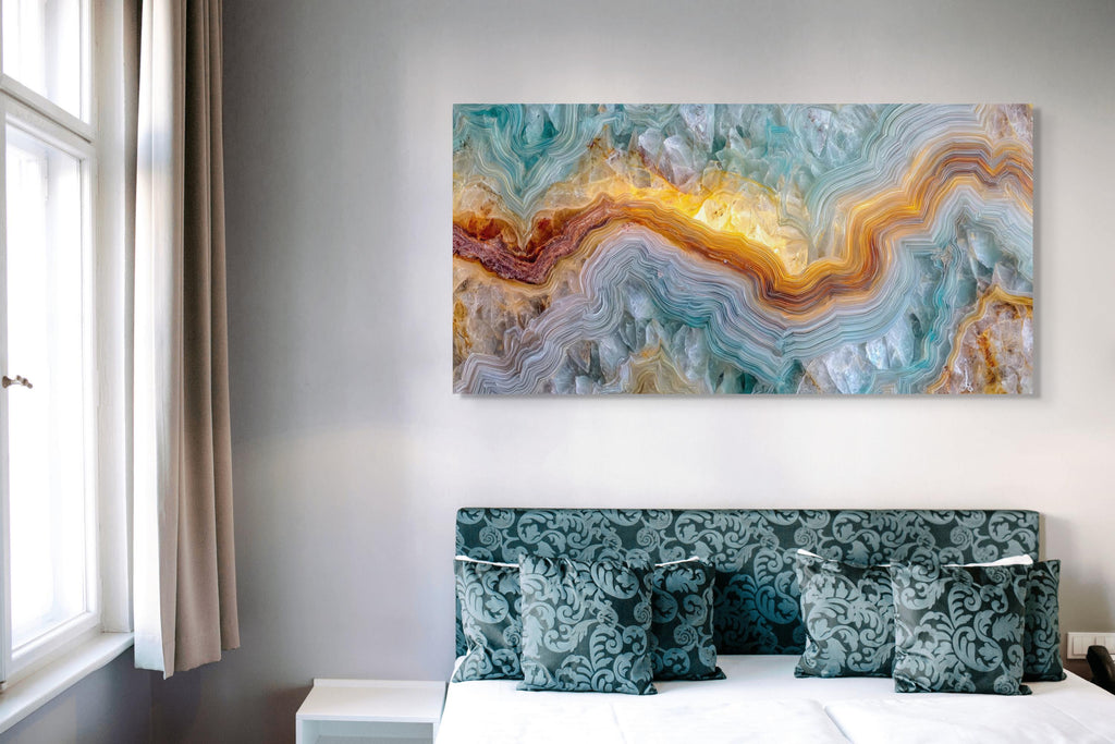 Panoramic Crystal Acrylic Glass Wall Art: Oversized Horizontal Decor