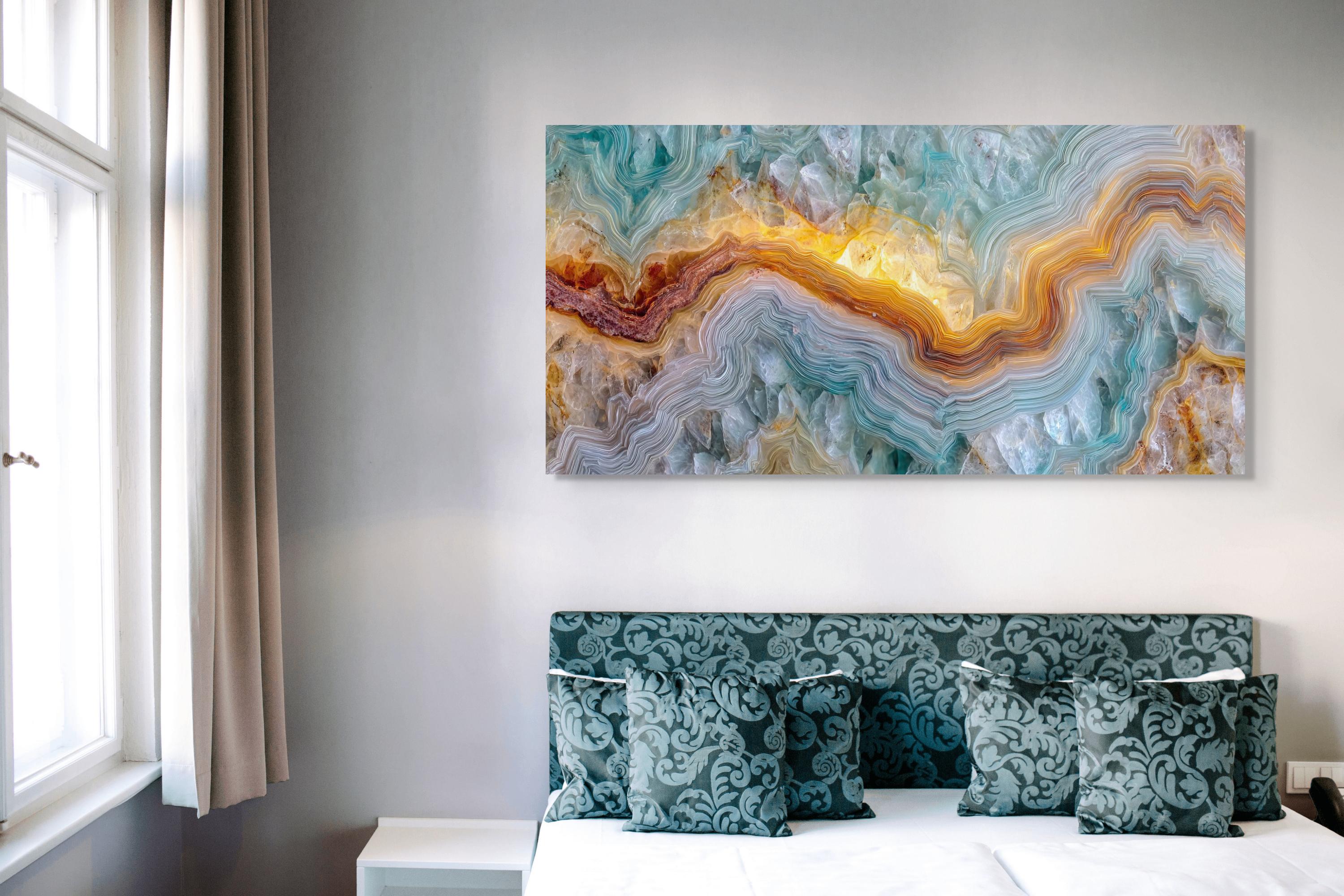 Panoramic Crystal Acrylic Glass Wall Art: Oversized Horizontal Decor
