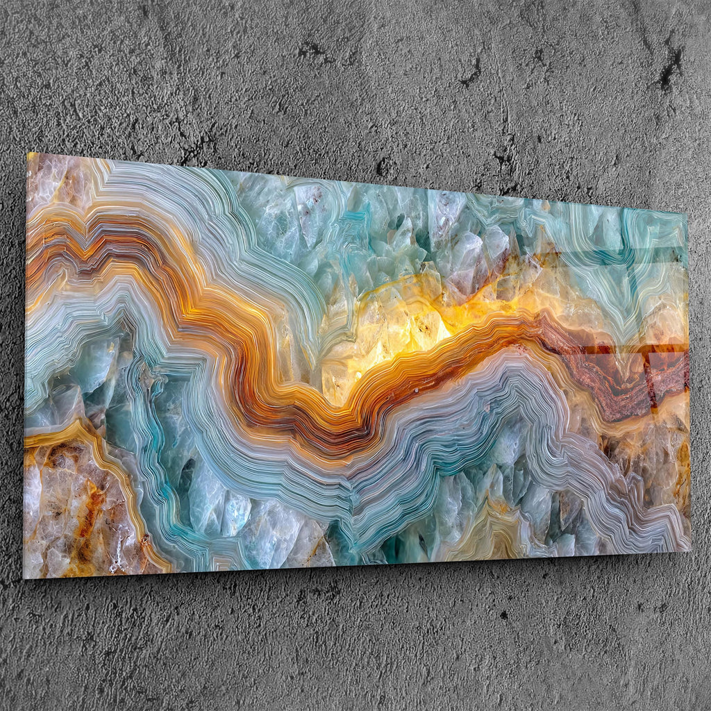 Panoramic Crystal Acrylic Glass Wall Art: Oversized Horizontal Decor
