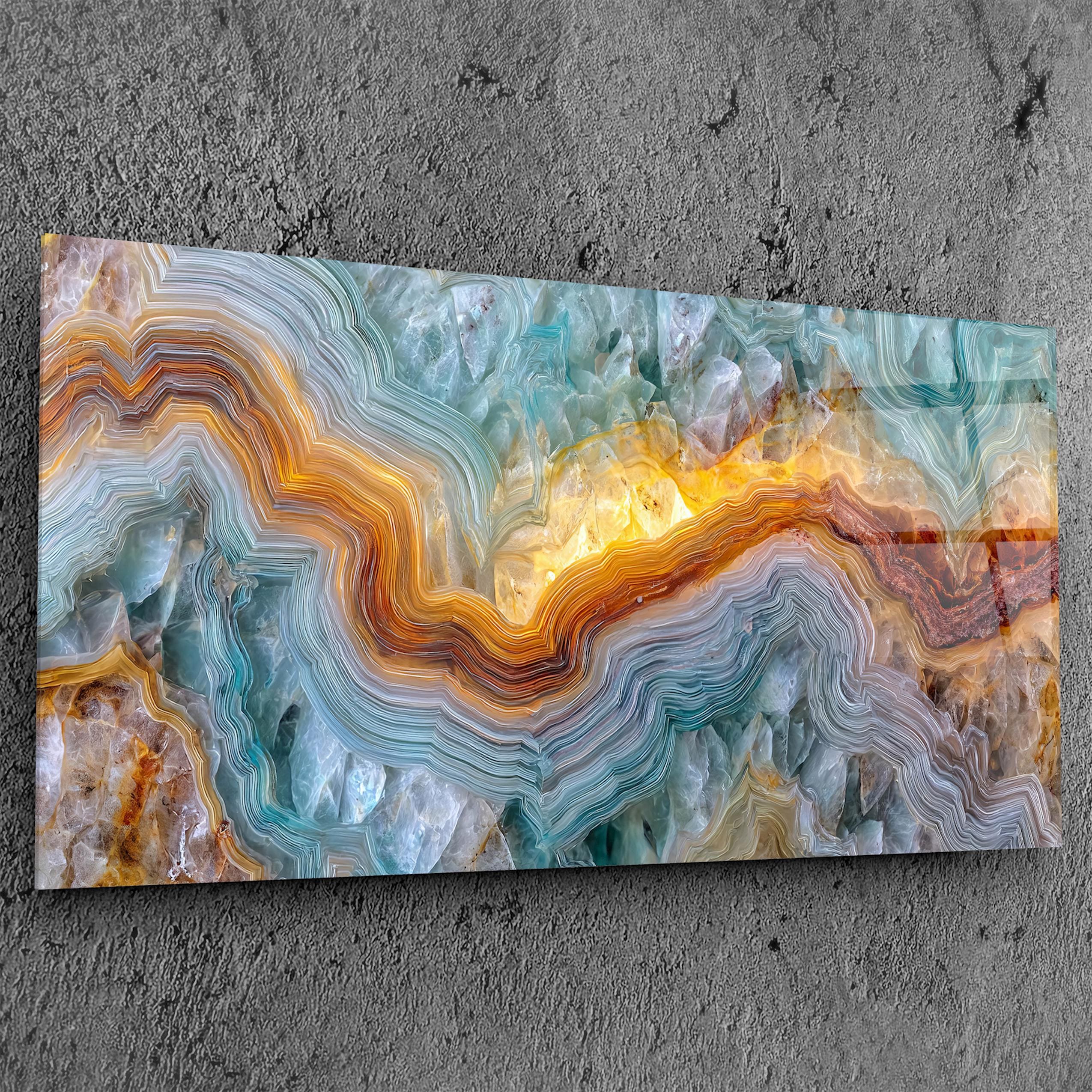 Panoramic Crystal Acrylic Glass Wall Art: Oversized Horizontal Decor