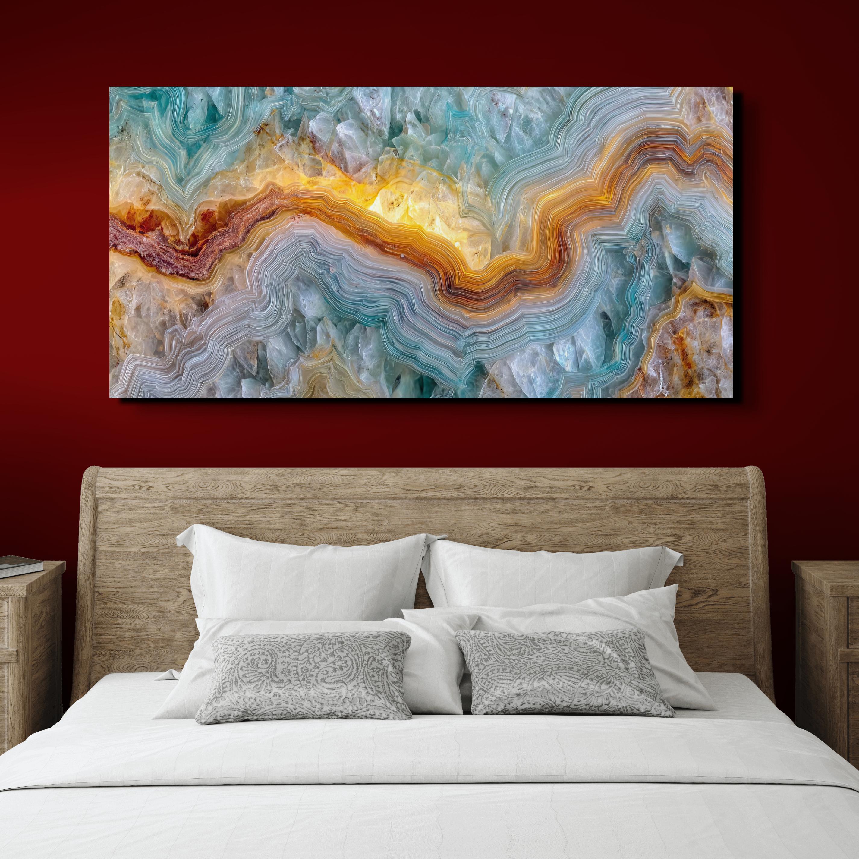 Panoramic Crystal Acrylic Glass Wall Art: Oversized Horizontal Decor