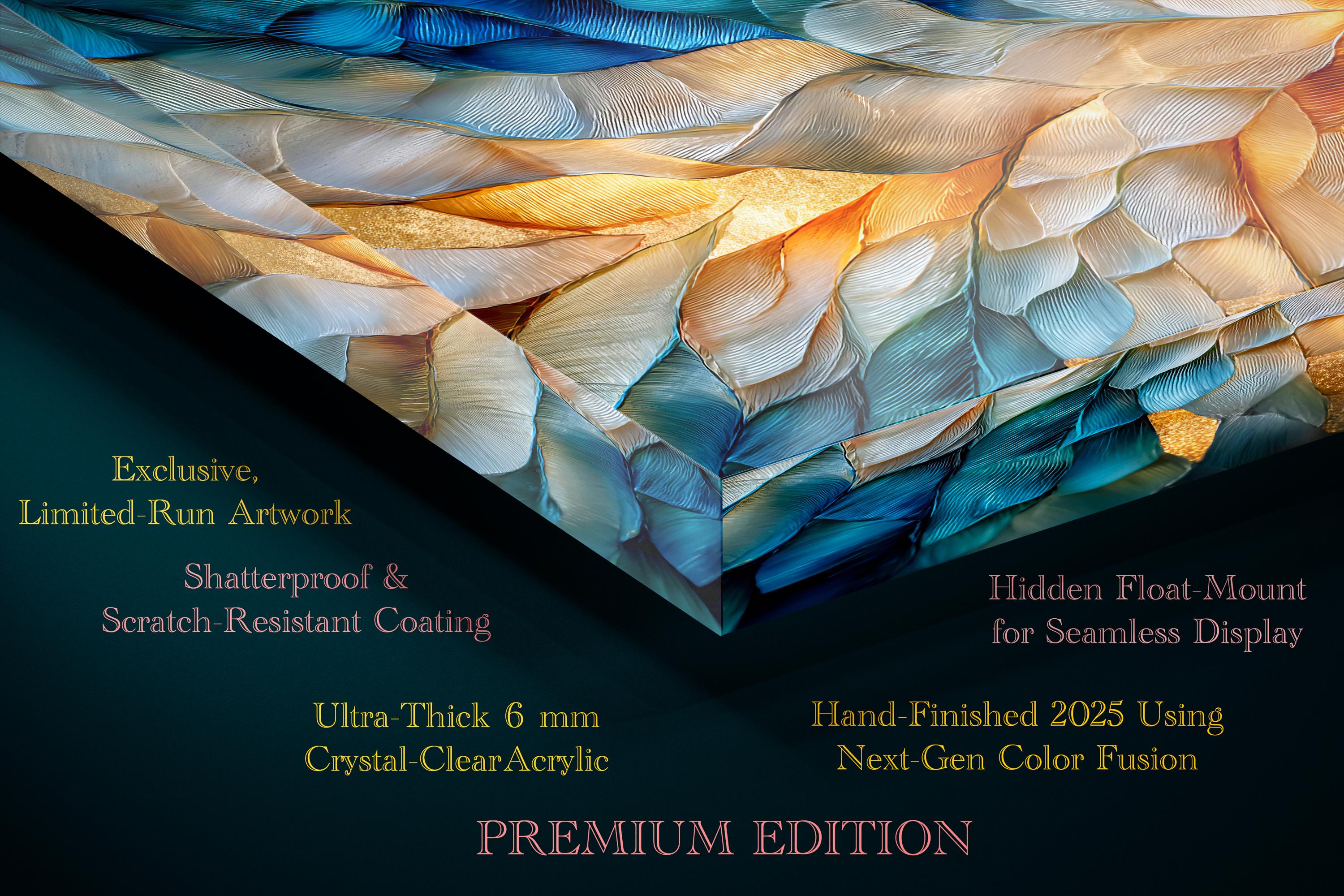 Crystal AcrylGlass Wall Art: "Eleganza" - Shatterproof Luxury Home Decor