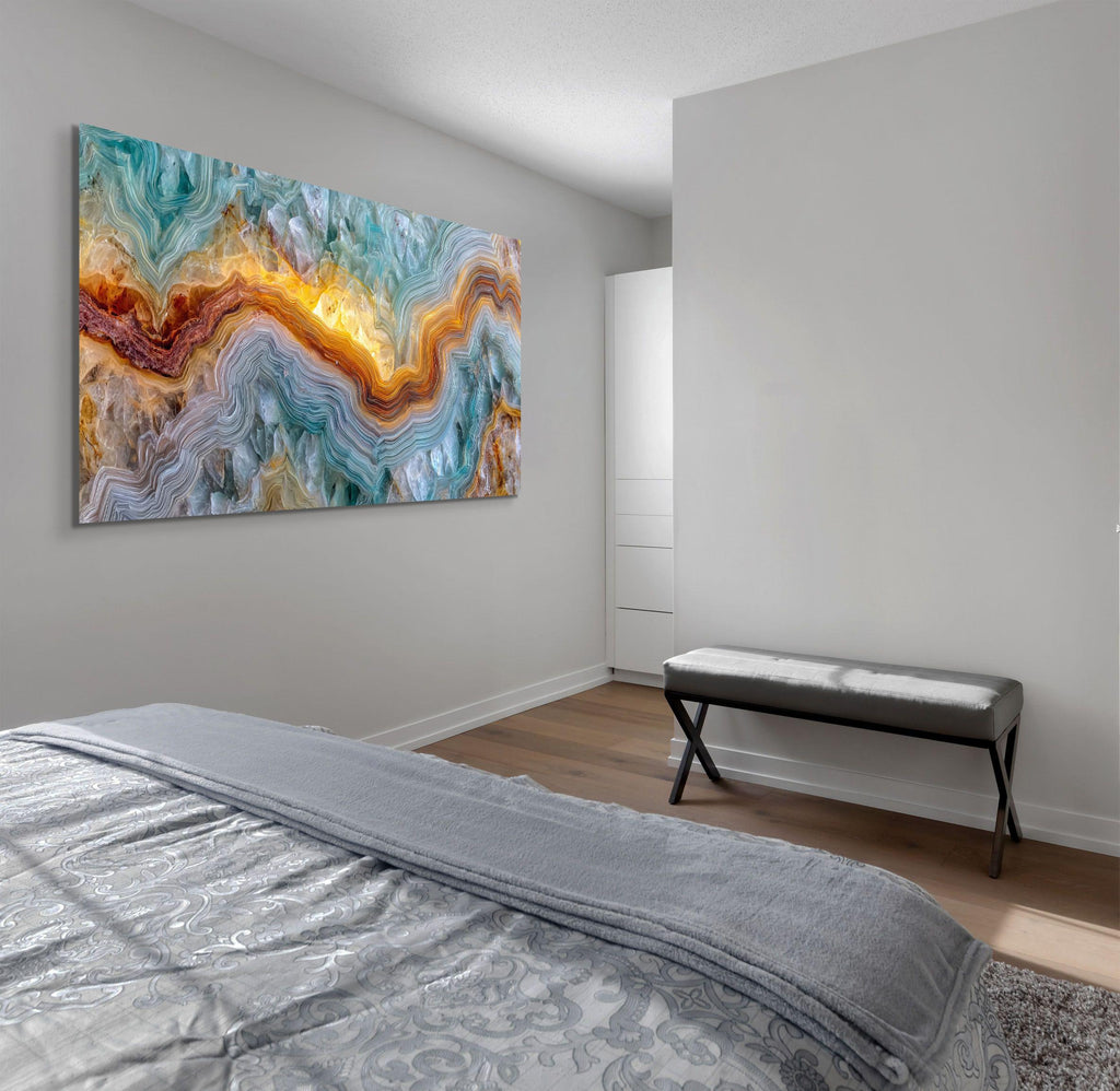 Panoramic Crystal Acrylic Glass Wall Art: Oversized Horizontal Decor