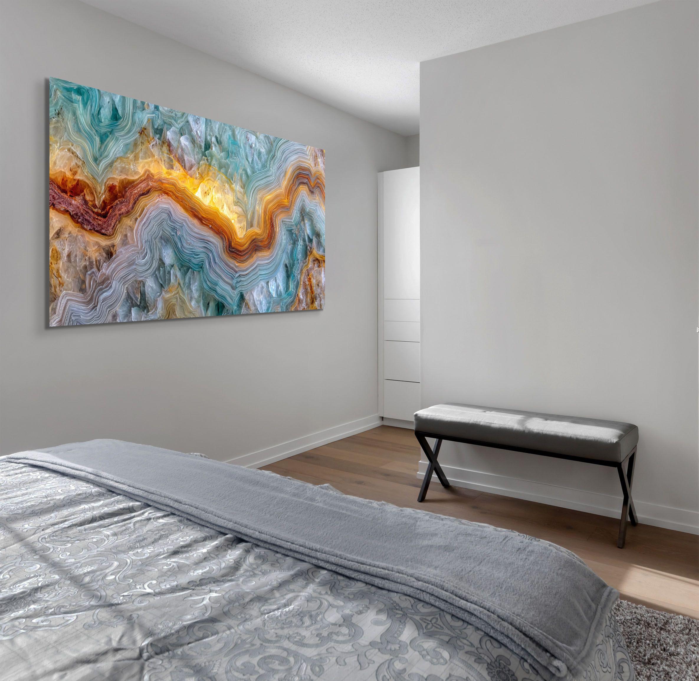 Panoramic Crystal Acrylic Glass Wall Art: Oversized Horizontal Decor