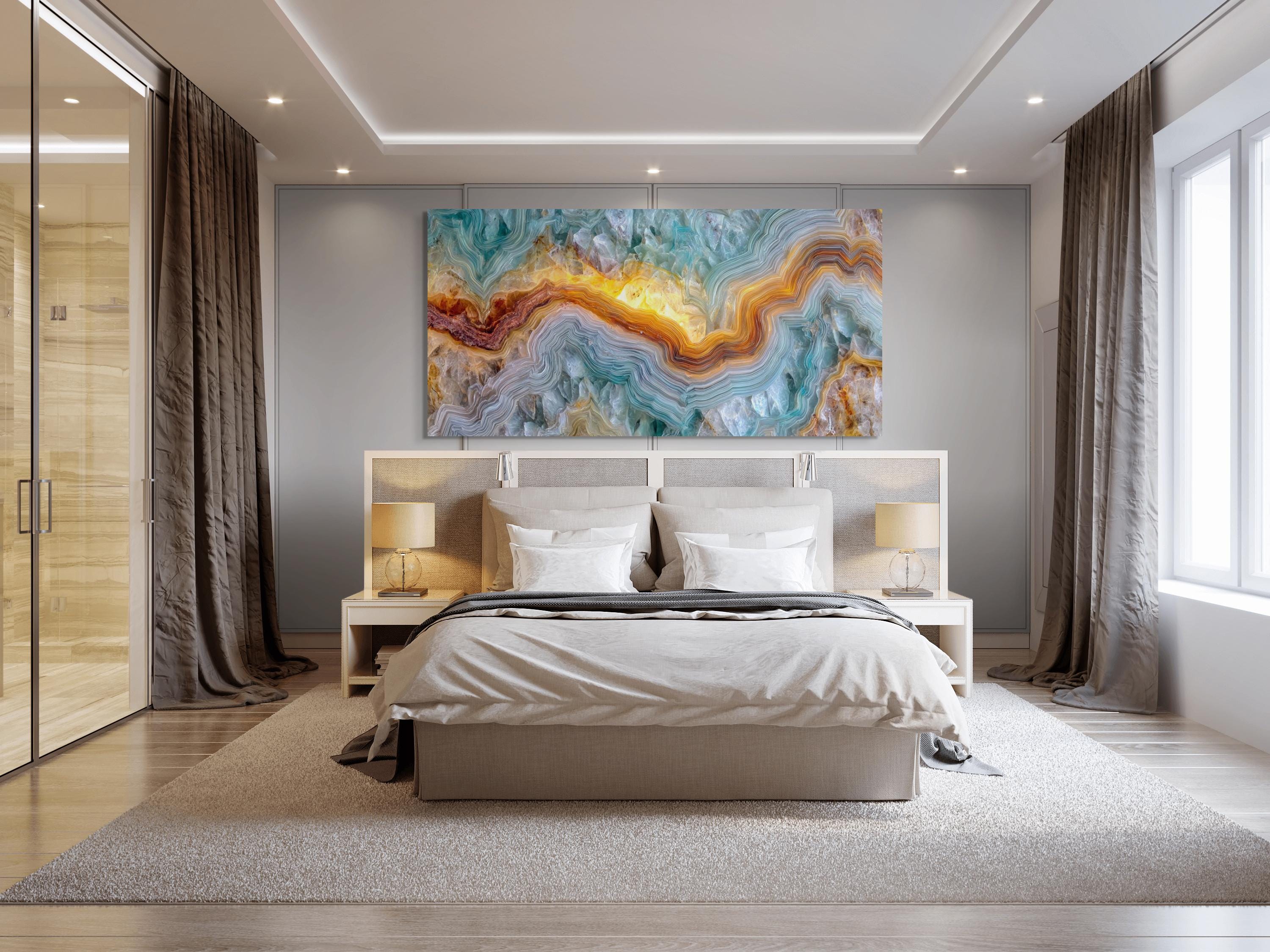 Panoramic Crystal Acrylic Glass Wall Art: Oversized Horizontal Decor