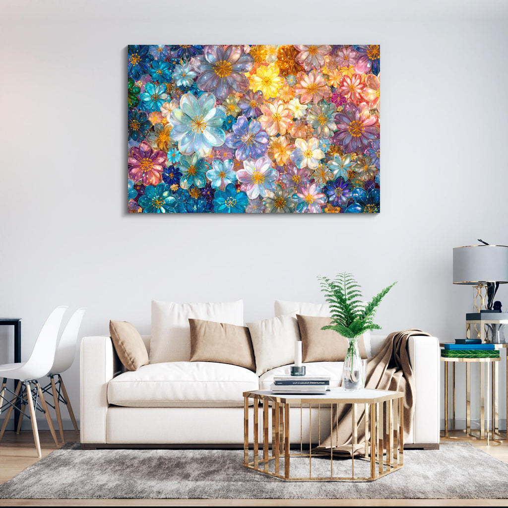 Floral AcrylGlass Wall Art: Ethereal Botanical 3D Panel