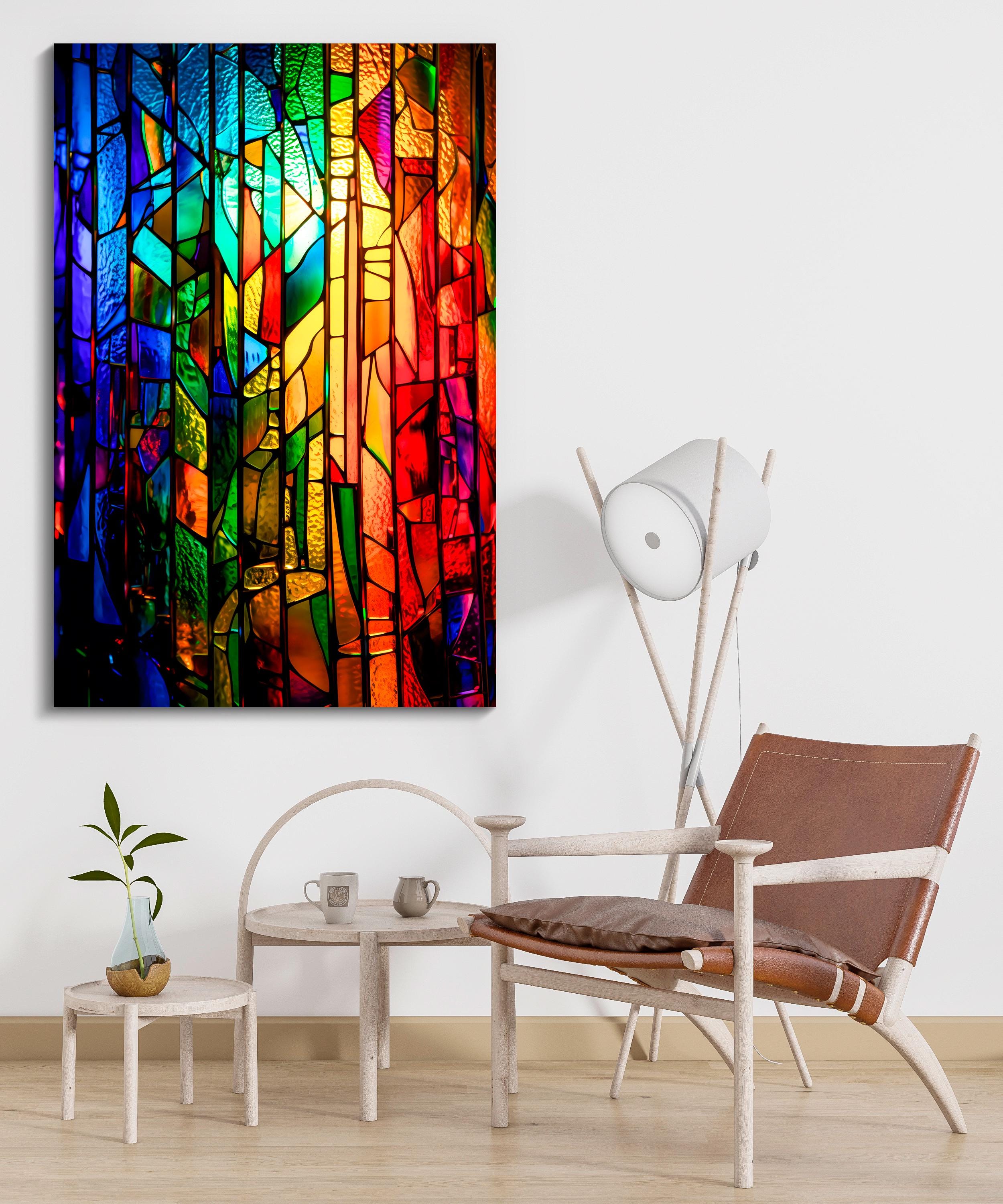 Ethereal Light Mosaic AcrylGlass Wall Art: Contemporary Abstract Decor